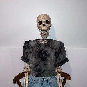 Black and Grey Tie-Dye Cropped T-Shirt